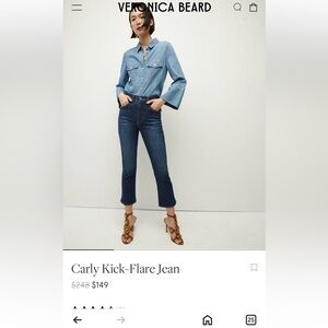 28 Veronica Beard Carly Kick Flare Straight Leg Jeans